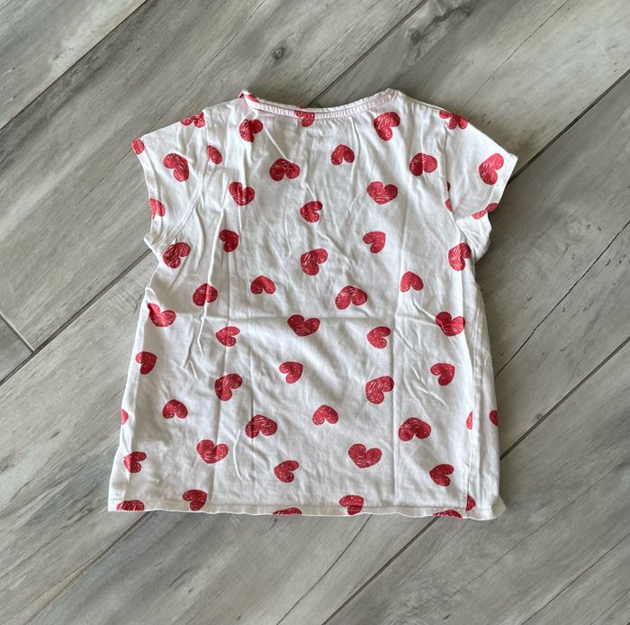 Tee-Shirt T 10 ans Vert Baudet blanc avec cœurs rouges - photo numéro 5