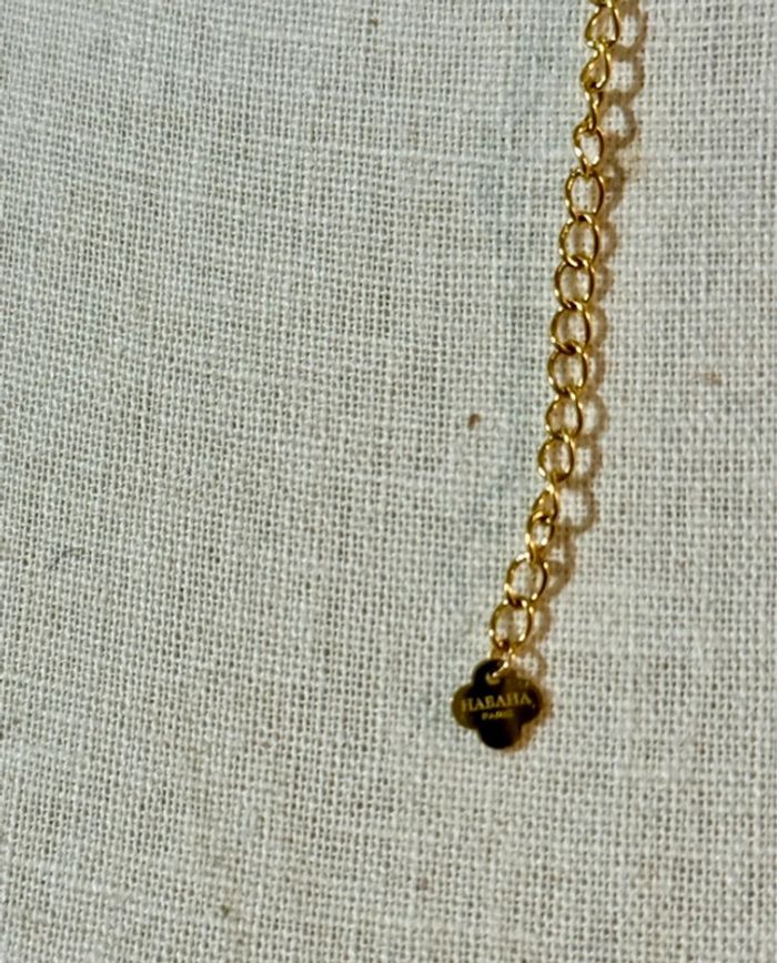 Collier chaîne réglable pampilles petites médailles œil acier inoxydable or habaha Paris - photo numéro 3