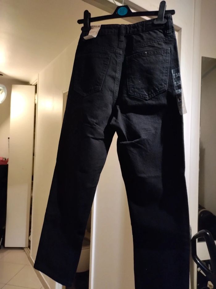 Jean noir Cache Cache fit regular taille haute neuf avec étiquette taille 34 - photo numéro 3