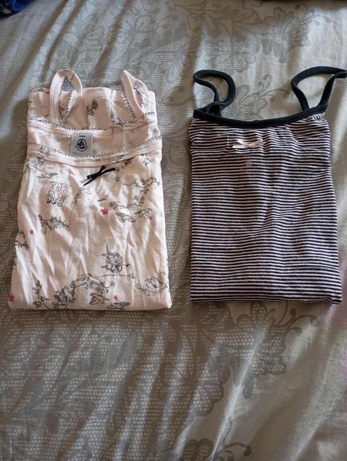 Lot de 2 tee shirt bretelle 16 ans petit bateau neuf