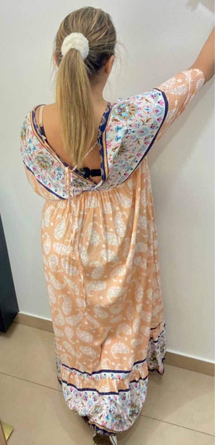 Jolie Robe Longue Imprimée Pashmina Taille L - photo numéro 6