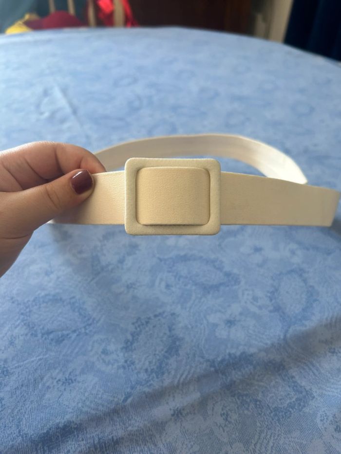 Jolie ceinture beige en tissu - photo numéro 3