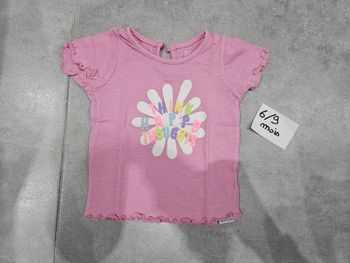 T-shirt rose bébé fille 6/9 mois