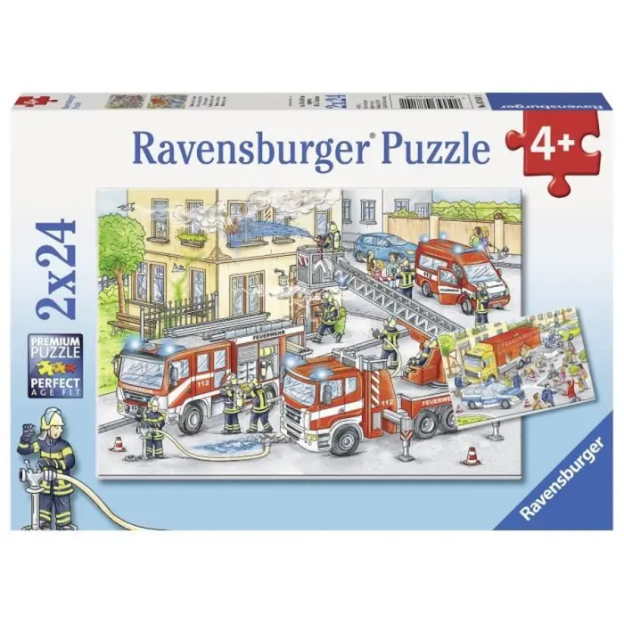 Puzzle Chez Les Pompiers 2 x 24 Pièces Ravensburger 08855