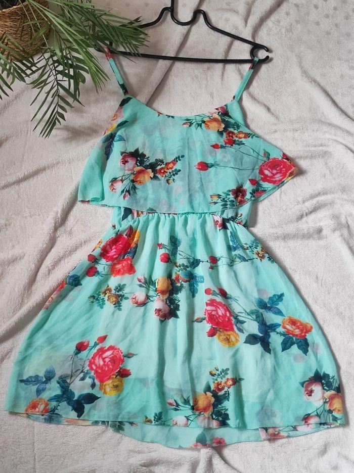 Robe courte imprimée fleurs