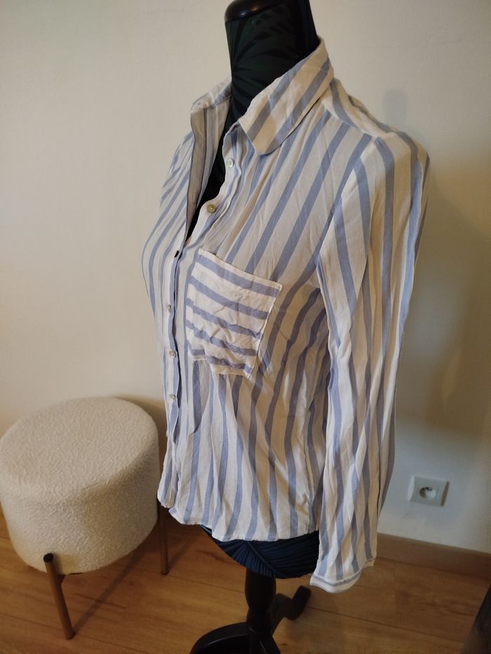 Chemise rayée bleu clair S