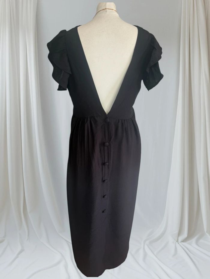 Longue robe noir dos nue en viscose taille L/XL/XXL fluide