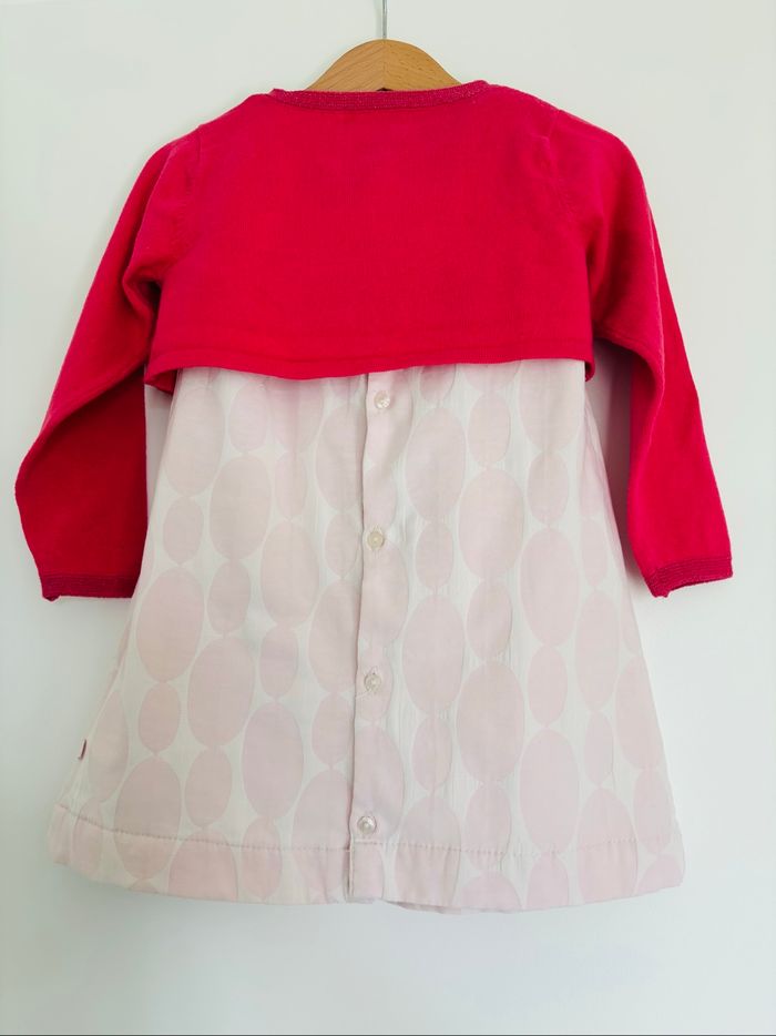 Ensemble robe + boléro tons rose 2a - 86cm - photo numéro 5
