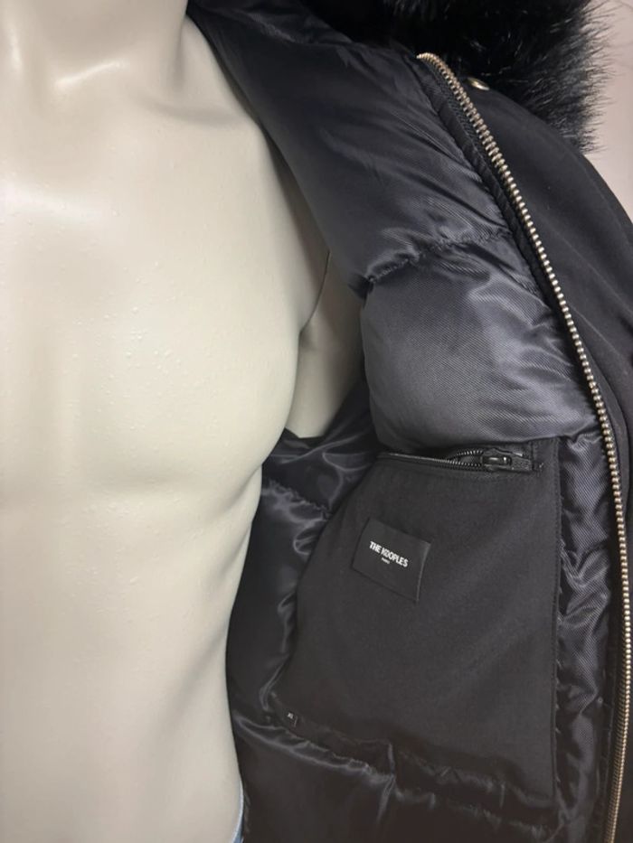 Doudoune neuve The Kooples noire avec capuche en fausse fourrure – Taille XL - photo numéro 17
