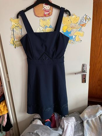 Robe bleu marine à bretelles, taille 36, marque Cache Cache