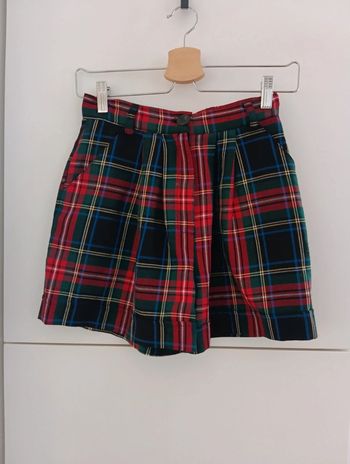 Short taille haute tartan vintage