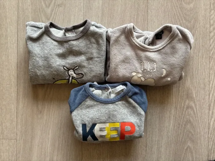 Lot 3 pyjamas velours 6 mois