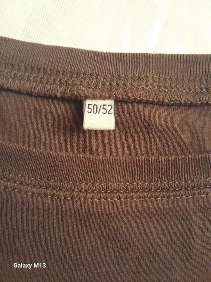 Tee shirt à manches mi longues femme marron taille 50/52 - photo numéro 2