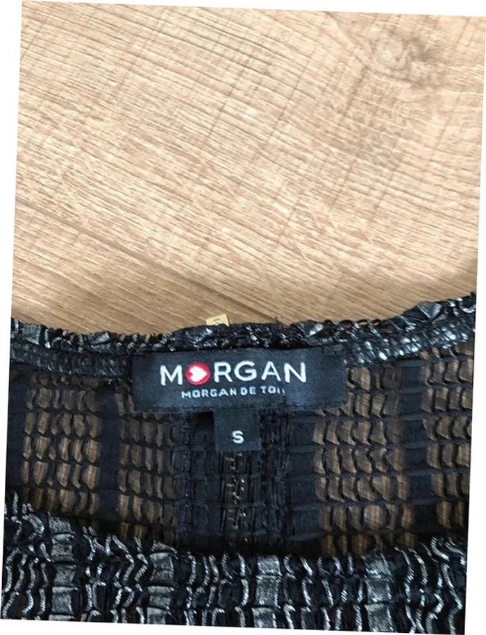 Top noir et argenté à manches courtes Morgan taille S TBE - photo numéro 13