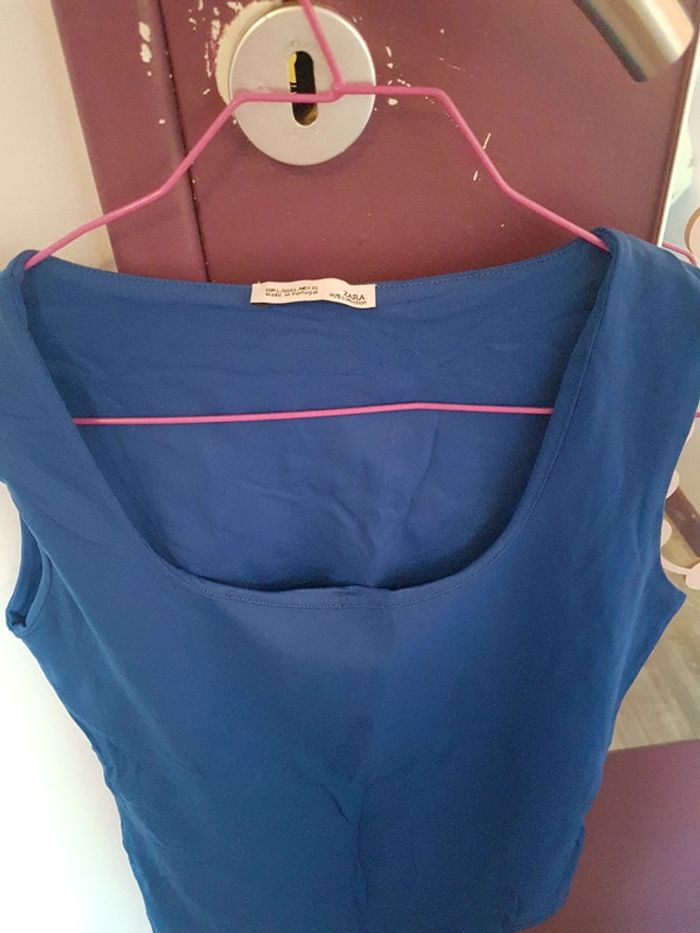 Debardeur bleu zara taille L - photo numéro 2
