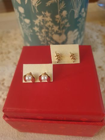 Lot 2 paires boucles d'oreilles fille 