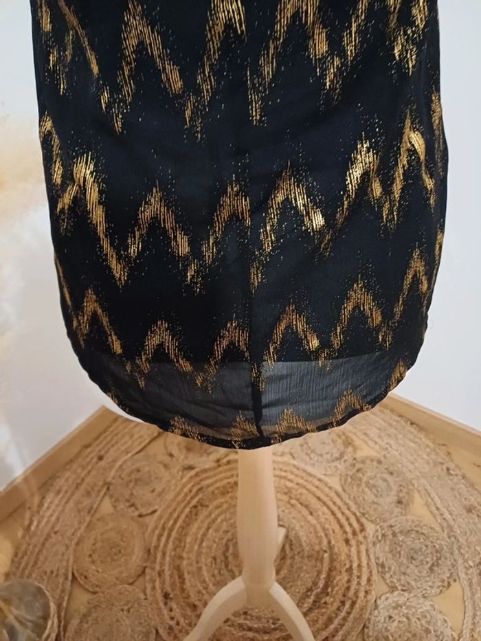 Top noir et doré asymétrique Tout feu tout femme taille M 38 - photo numéro 8