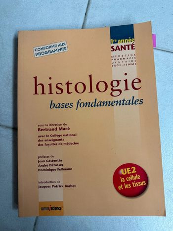 Livre histologie bases fondamentales paces
