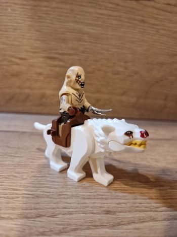 Figurine type lego Chef orcs Azog sur Warg seigneur des anneaux