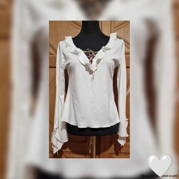 Blouse blanche bohème romantique C&A Clockhouse style vintage année 90'- 2000 taille 42