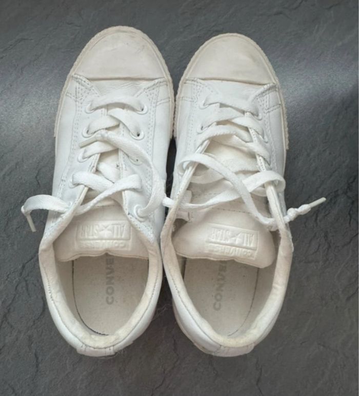 Converse cuir blanche T36 - photo numéro 5