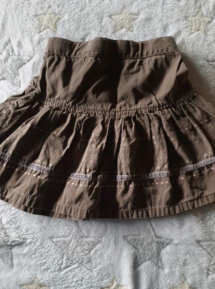 Jupe courte evasé marron coton - photo numéro 4