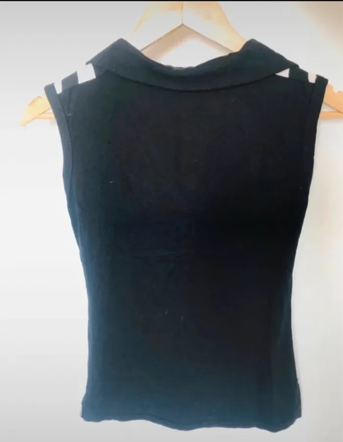 TEE shirt débardeur à rayures blanc et noir taille 1 - photo numéro 6