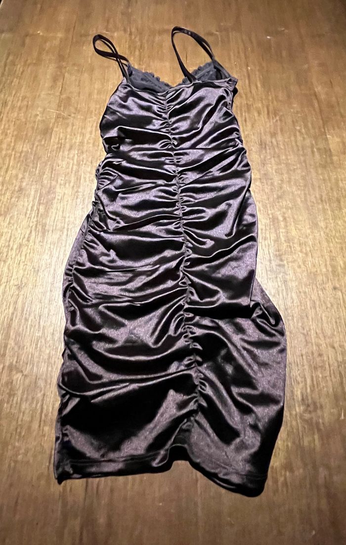 Robe soirée marron sirène à bretelles - photo numéro 2