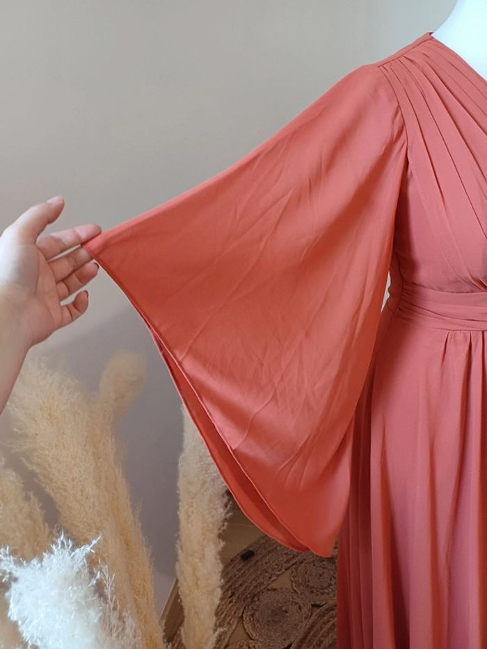 Robe longue rouille/corail de soirée/cocktail Eva & Lola taille S 36 - photo numéro 6