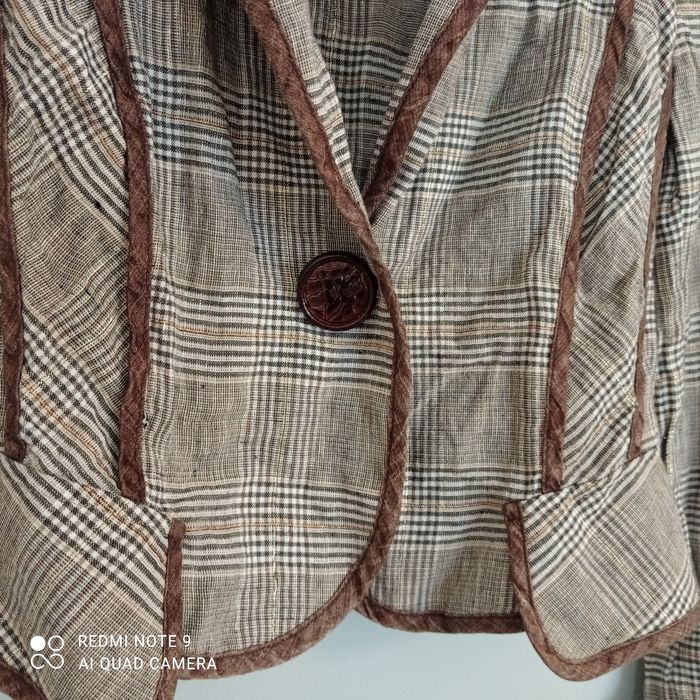 Blazer marron à carreaux t36/38 - photo numéro 4