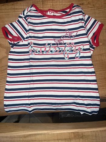 T-shirt été papillon sergent major 4 ans marinière