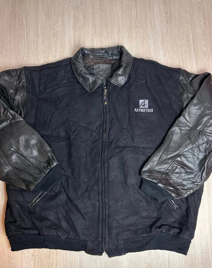Veste Varsity Vintage Golden Bear x Asymetrix “Supercede” Cuir et Laine Noire Taille 3XL - photo numéro 11