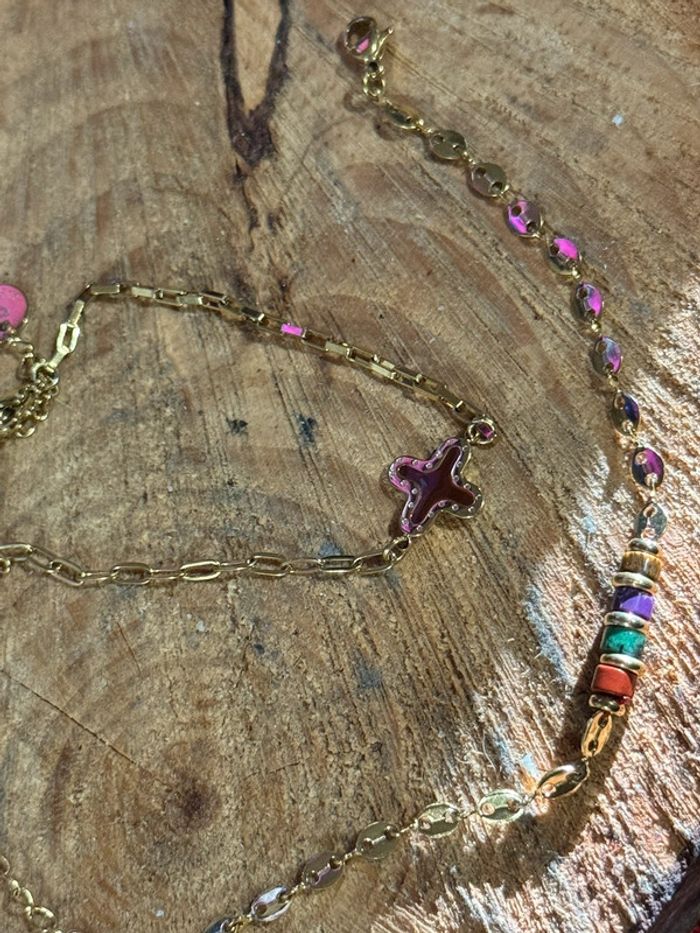 Lot de 2 bracelet grigri réglable acier inoxydable or - photo numéro 6