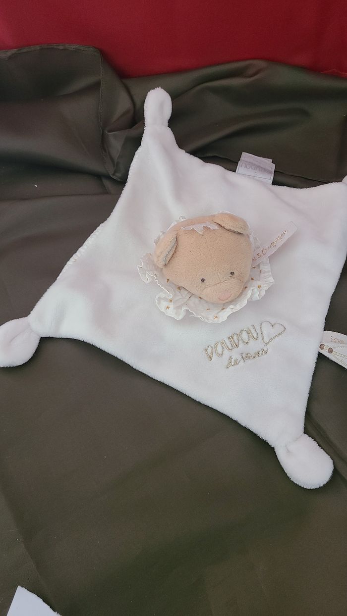 Doudou plat ours DOUDOU ET COMPAGNIE pétales attrape rêves beige 20cm - photo numéro 3