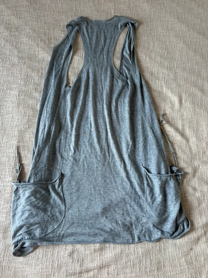 Gilet long sans manches gris – Taille 1 Cop Copine