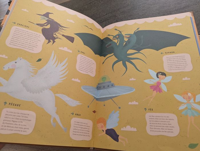 Grand livre comme un oiseau avec dragon et autres espèces volantes ou imaginaires - photo numéro 3