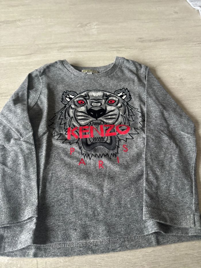T-shirt longues manches gris Kenzo authentique 3ans