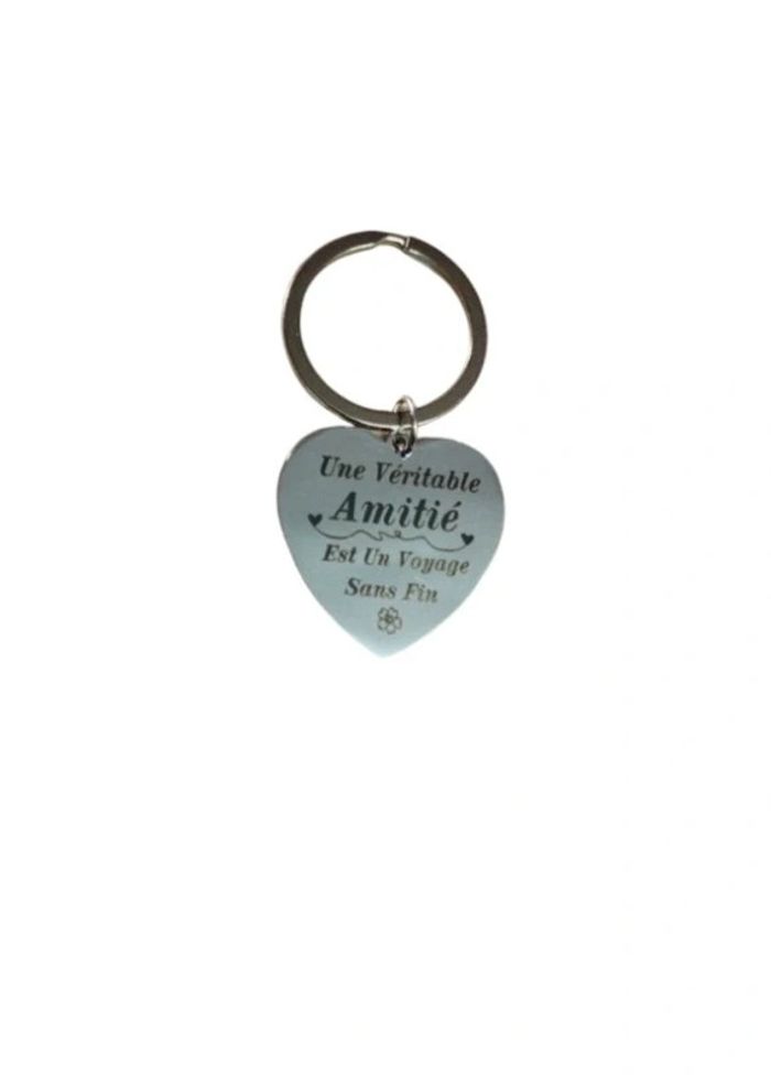 Porte-clés cadeau " Une véritable Amitié est un voyage sans fin " avec pochette cadeau - photo numéro 3