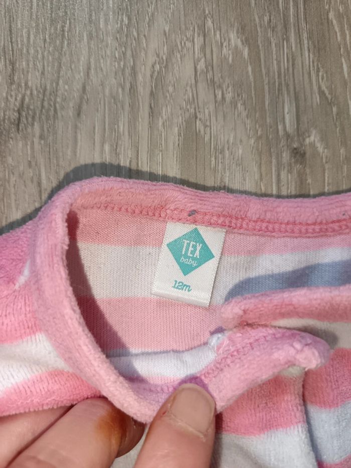 Lot pyjamas velours 1 pièce roses fille 12 mois - photo numéro 9