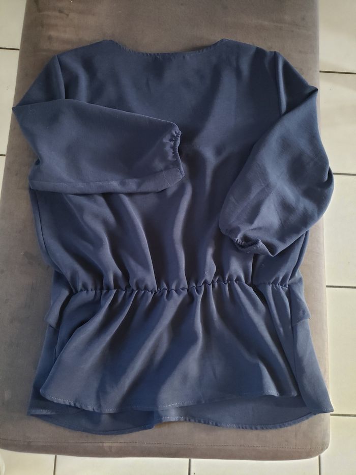 Blouse bleu marine manches longues - photo numéro 5