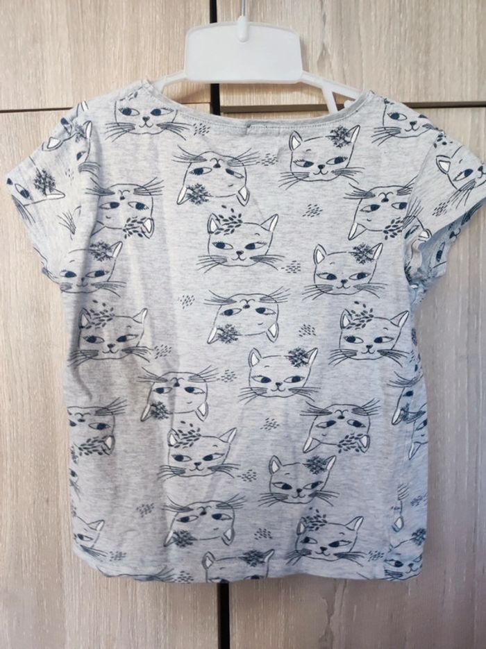 T Shirt gris imprimé dessin chat 5 ans ( coton ) / Kiabi - photo numéro 5