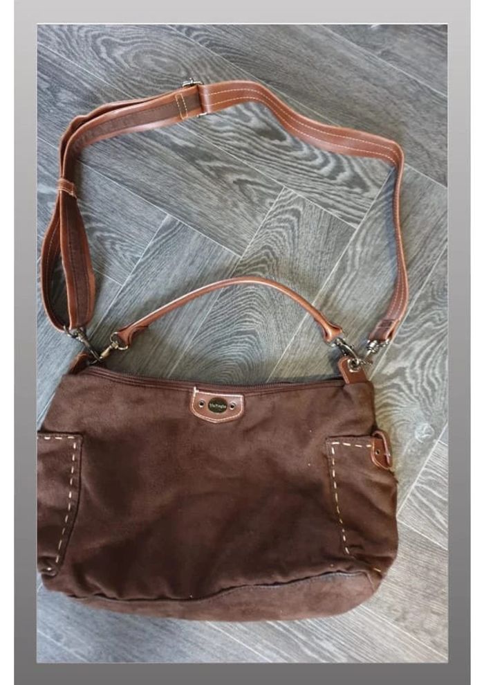 Sac à main Mac Douglas en daim marron 40x23 cm