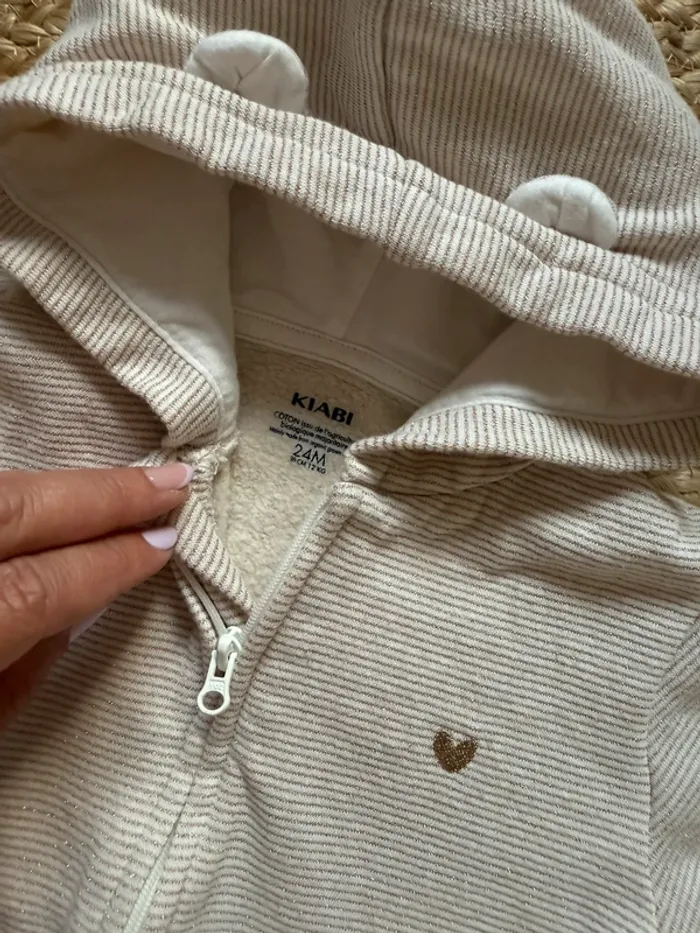 Gilet à capuche beige - Kiabi - 24 mois - photo numéro 2