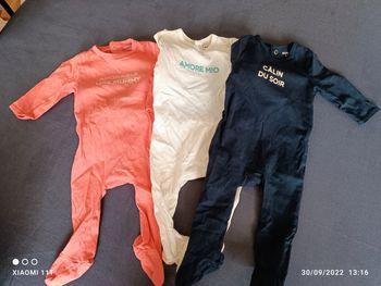 Lot pyjamas légers 3 mois