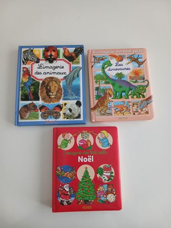 Lot de 3 livres L'imagerie Fleurus - Animaux, Dinosaures, Noël