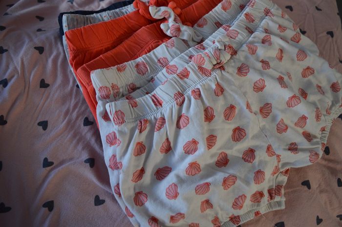 Lot de shorts et un t-shirt rose pâle uni - photo numéro 2