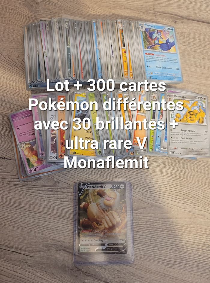 Lot cartes Pokémon différentes avec brillantes