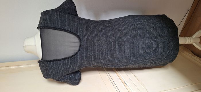 Robe grise chinée Comptoir des Cotonniers taille 38 dos ajouré polyester soie - photo numéro 3