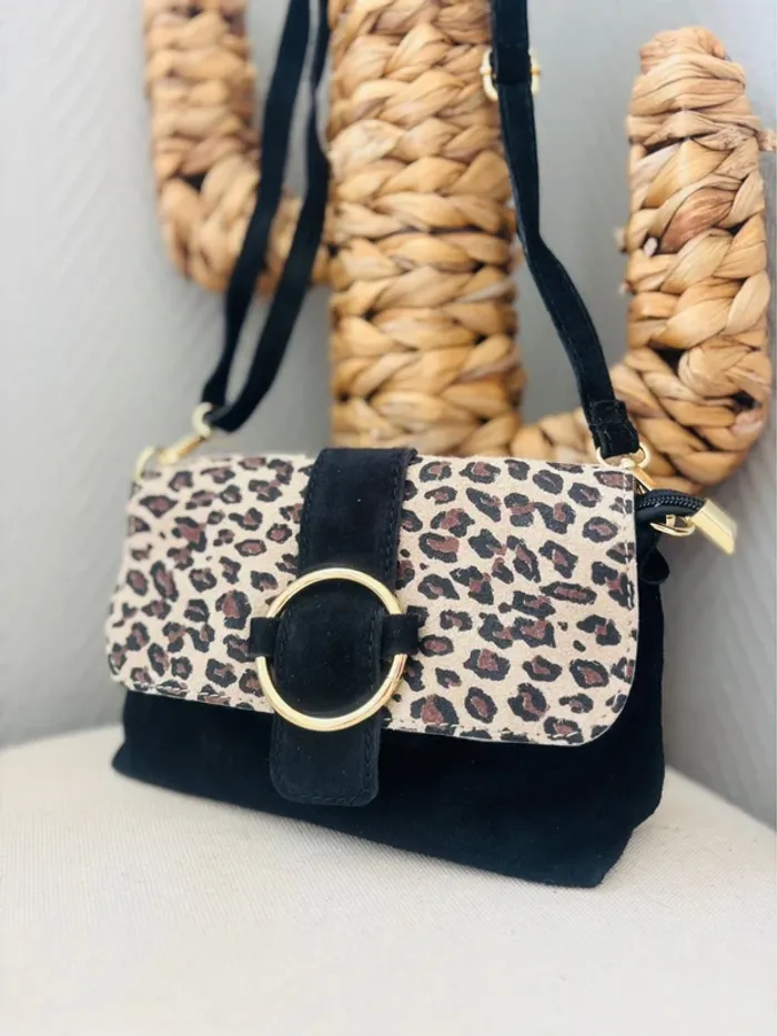 Sac bandoulière léopard noir – Chic et pratique - photo numéro 13