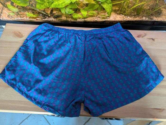 Joli short violet In extenso taille L motifs bleu turquoise - photo numéro 3